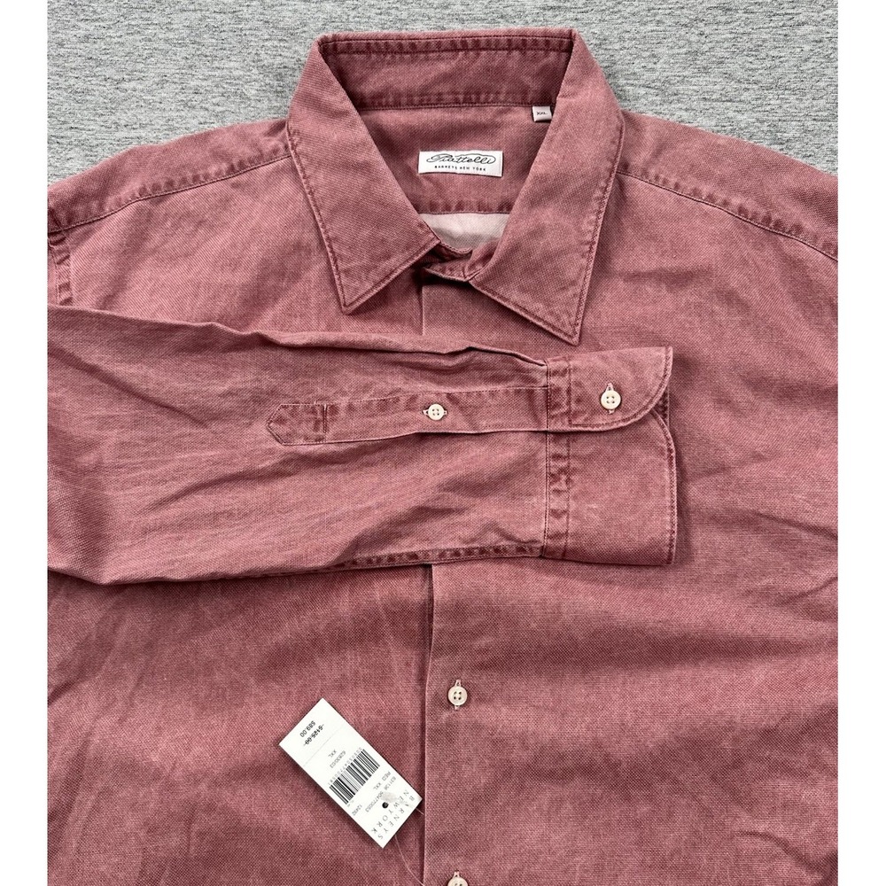 Piattelli Shirt Mens XXL Red Long Sleeve Button Up City Barneys New York NEW